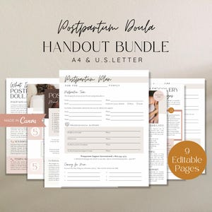 Postpartum Handout Bundle, Postpartum Doula Handouts, Postpartum Planning, Doula Templates, Doula Client Handout, Doula New Client Bundle