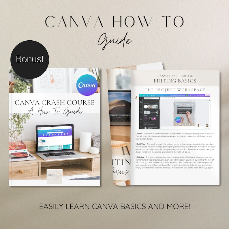 Canva how to guide included with purchase of birth doula business card