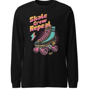 Skate Grow Repeat Long Sleeve – Retro 100% Cotton