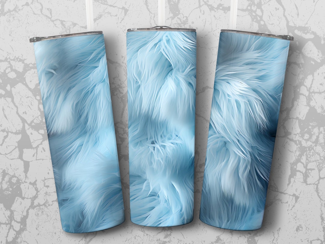 Realistic White Fur Tumbler Wrap Detailed Design 2 PNG, 1 SVG, Seamless Etsy