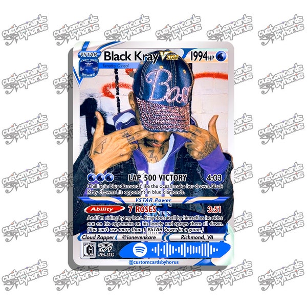 Black Kray holographic Pokémon trading card sickboyrari cloud rap