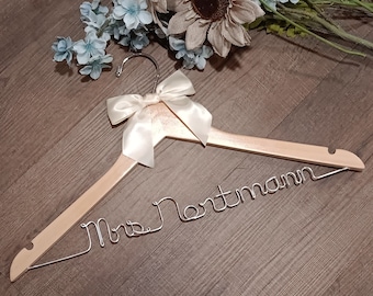 Bride Hanger,Personalized Wedding Hanger,Custom Bride Gift, Bridal Hanger, Shower Gift, Bachelorette Party, Name Hanger, Bridesmaid