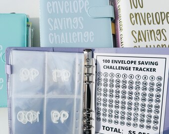 Classeur de défi de 100 enveloppes, moyen facile et amusant d