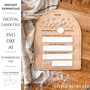 2023 Beste Kerstman Brief voor vakantieherinneringen - SVG, DXF, AI Bestanden Brief aan de Kerstman Instant Download Commerciële vakantiemarktverkopersbeurs