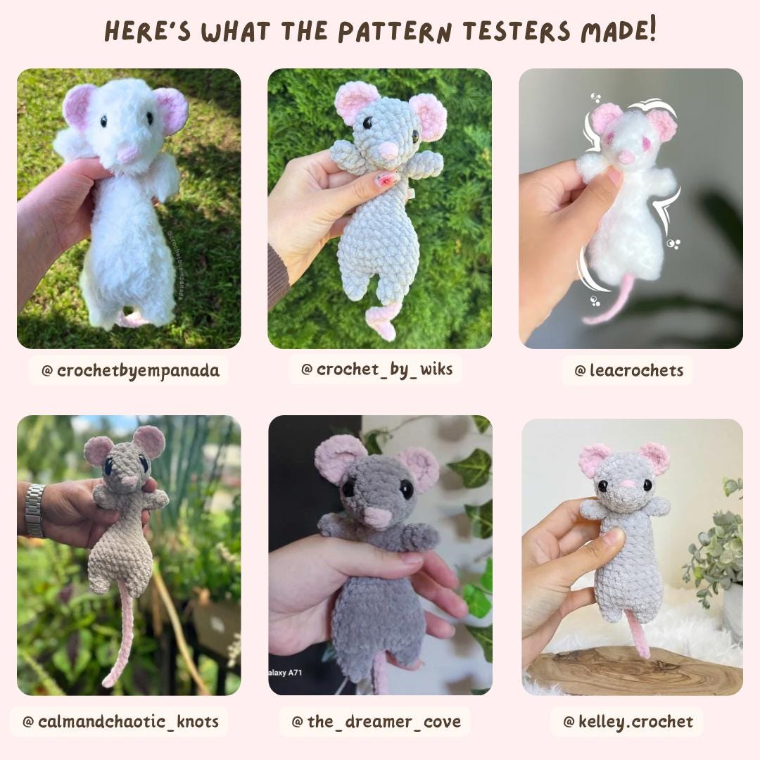 Big and Mini Floppy Rat Crochet Pattern Bundle in English - Etsy