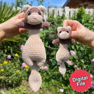 Big and Mini Floppy Ferret Crochet Pattern Bundle in English