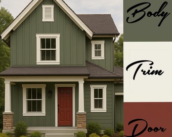 Erdiges Farmhaus Außenfarbschema: Sherwin-Williams-Farbpalette (Digitaler Download)