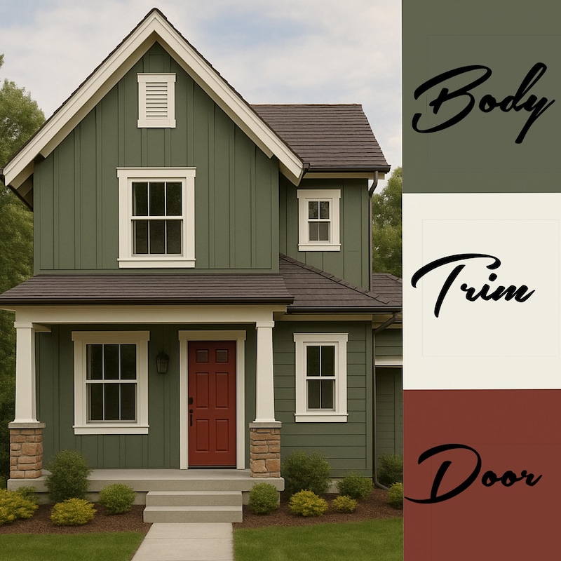 Beautiful view of Farmhouse Exterior Paint Color Schemes