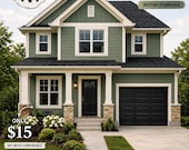 Mountain Sage Exterior Paint Color Scheme, Green House Exterior, Modern Farmhouse Palette, Sherwin Williams Colors, Contractor Ready Guide