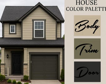 Moderne Erdlandschaft Haus Farbpalette: Sherwin-Williams Exterieur Scheme (Digitaler Download