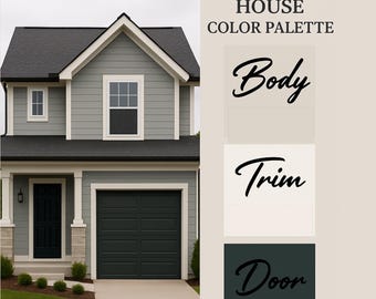 Moderne Erdlandschaft Haus Farbpalette: Sherwin-Williams Exterieur Scheme (Digitaler Download