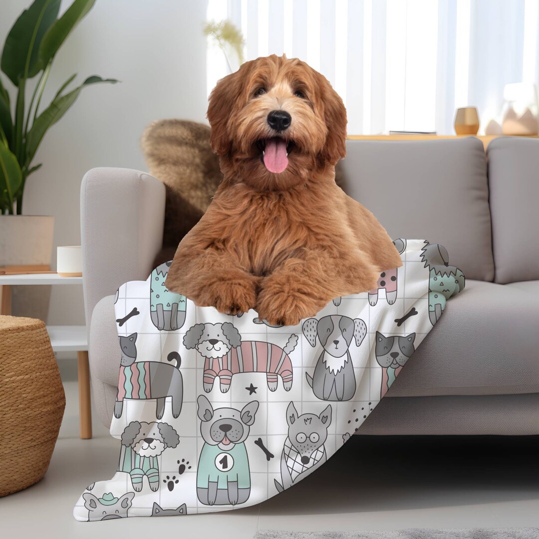 Dog Blanket for Dogs Dog Blanket With Cute Dogs Plush Etsy