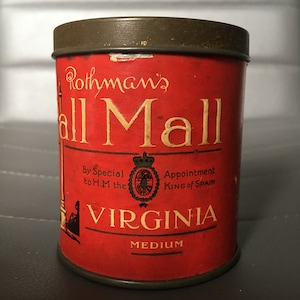 Scatola di latta per sigarette Pall Mall degli anni '40