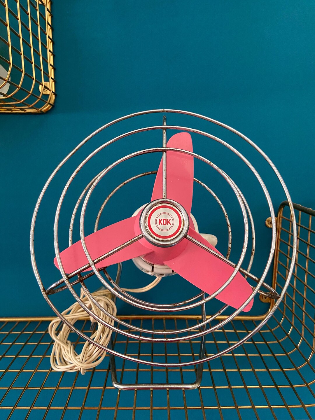 Vintage 1960s Pink Table Fan - Etsy