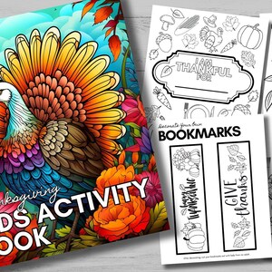 Thanksgiving Activity Pack for Kids, 20 Printable Kids Activity Pages, Digital Download, Printable Thanksgiving Coloring and Games Sheets