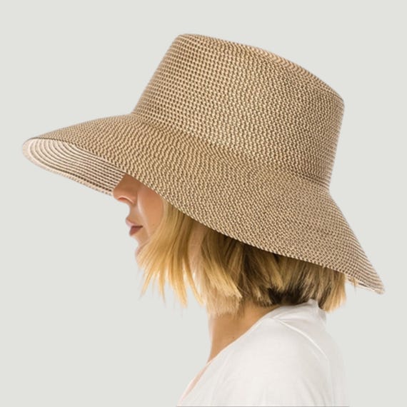 Packable Straw Bucket Hat, Wide Brim Sun Protection  display picture 2