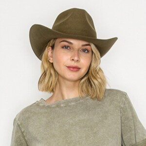 Cowboyhut aus australischer Wolle mit steifer, flacher Krempe - strukturierter Hut im Westernstil Bild 4