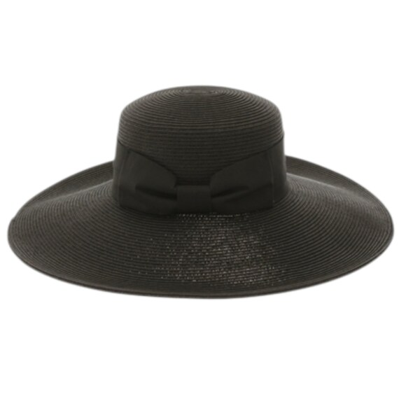 Sun n sand hat bucket UPF 50 protection Wide Brim Straw Sun Hat Black Bow Accent Wide Brim Beach Hat with Black Band & Bow - Sun  main image 3