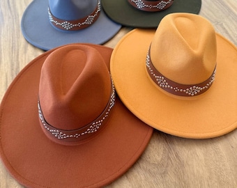 Heather Grey Vegan Felt Rancher Hat - Unisex Fedora, Stiff  display picture 3