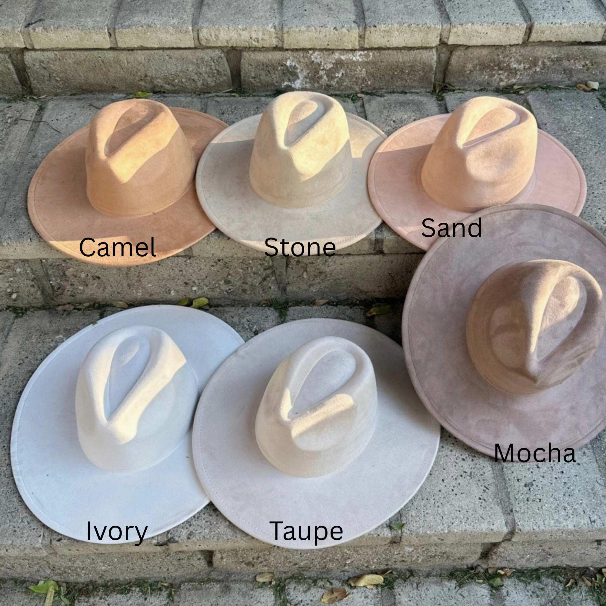 Flat Wide Brim Vegan Rancher Panama Hat Vegan Suede Rancher Hat main image 2