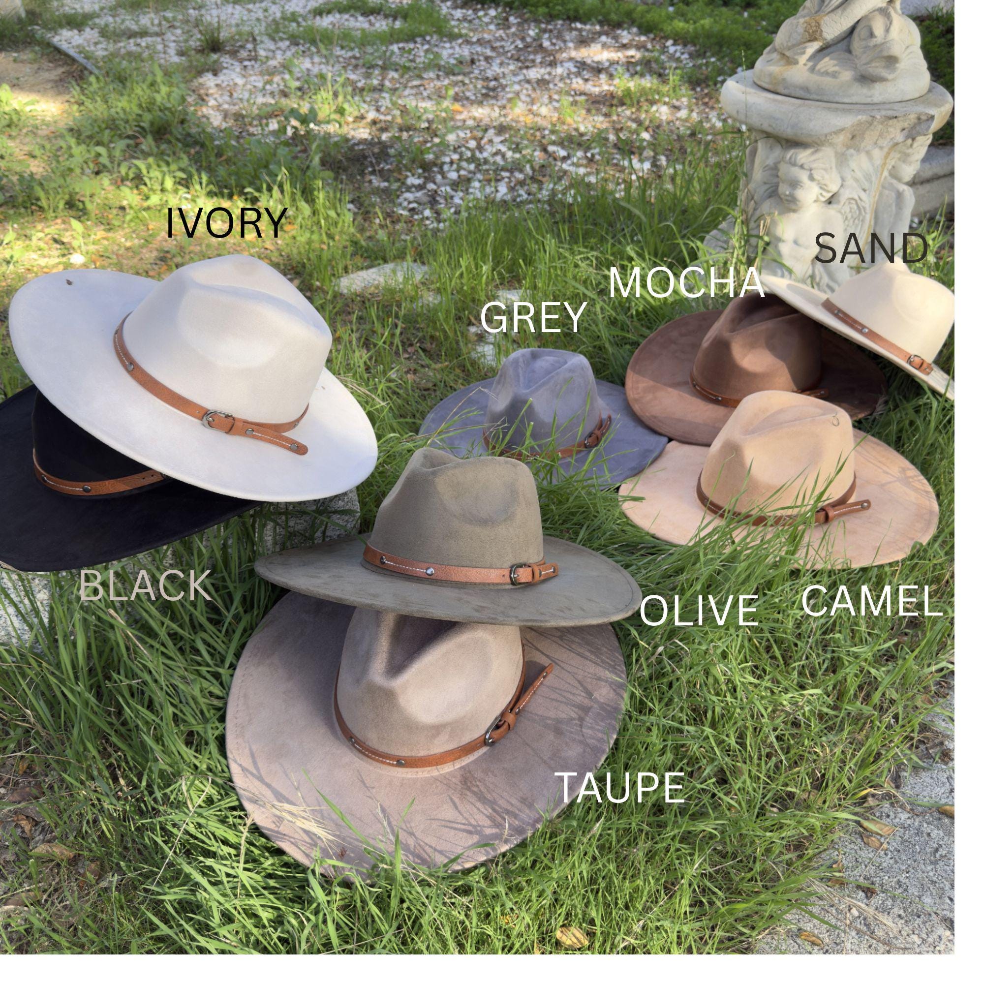 IVORY GRAY FASHION BRIM HAT WITH BRADED TIE Off White Wide Brim Round Crown Felt Plain Hats-W0139A-WWT  main image 4
