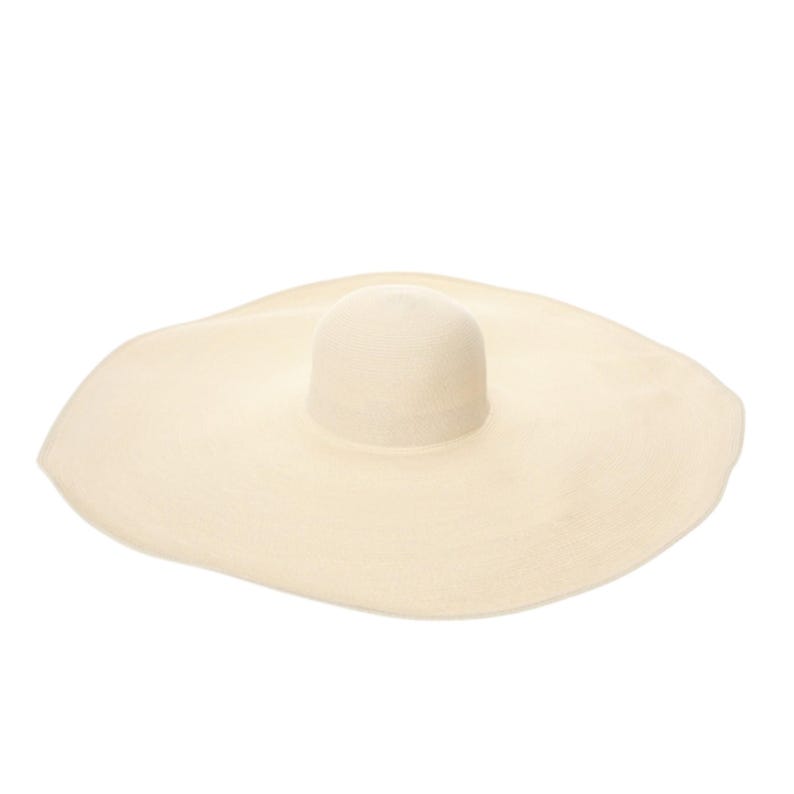 Gigantische slappe zonnehoed, 24 cm extra brede rand, microgevlochten stro, UPF 50+ Ivory