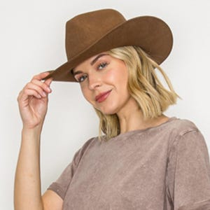 Cowboyhut aus australischer Wolle mit steifer, flacher Krempe - strukturierter Hut im Westernstil Bild 6