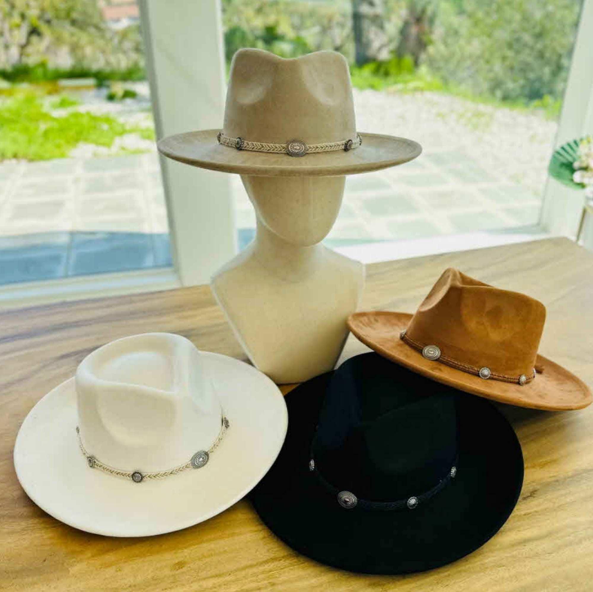 Classic Wide Brim Fedora Hat Suede Adjustable Strap 3B7BC5CB-D94E-4775-A43C-  main image 2