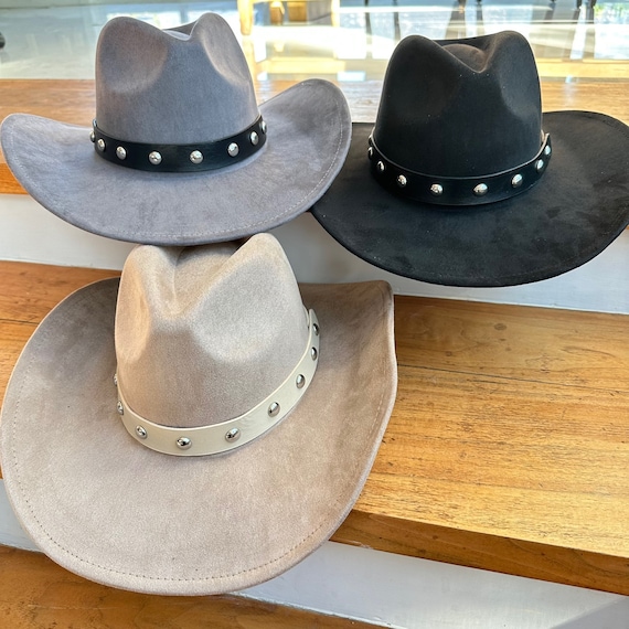 Suede Cowboy Hat Wide Brim Classic Unisex Western Style Adjustable Belt CCAKXCJJ Unisex Western Suede Cowboy Cowgirl Hat Classic  main image 2