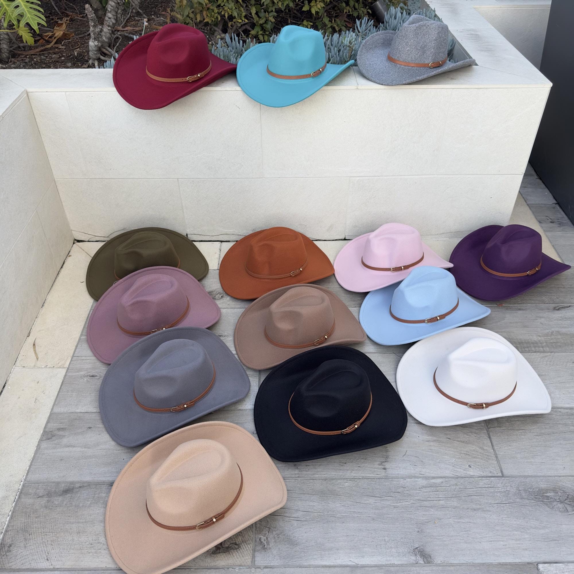 Western Felt Cowboy Hat Unisex Wide Brim Cotton Polyester Adjustable Western Felt Cowboy Hat for Women Men | Wide Brim Belt  main image 2