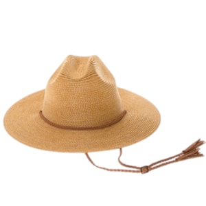 Packable Paper Straw Cowboy Hat: Raffia Look, UPF 50+, Tassel Cord