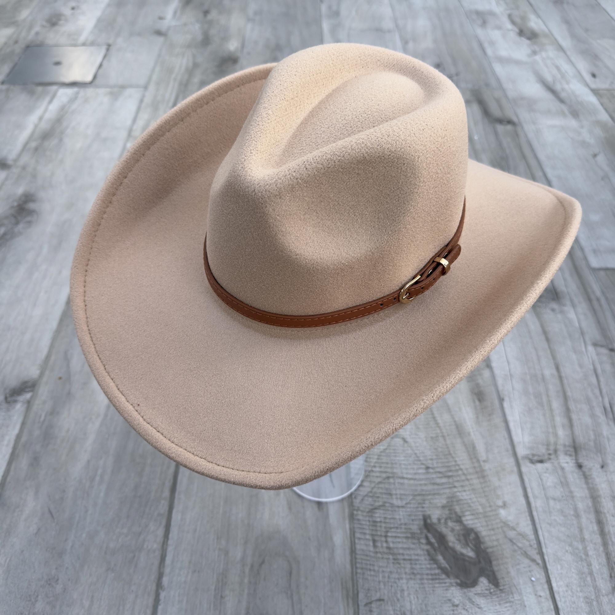 Vegan Felt Wool Western Cowboy Hat - Brown or Black Cattleman Brown Wool Felt Cowboy Hat – Rockmount main image 4