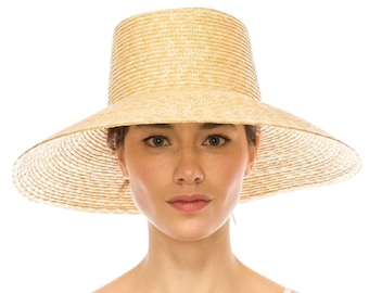 Handcrafted Wheat Straw Sun Hat | Wide Brim, UPF 50+ Protection
