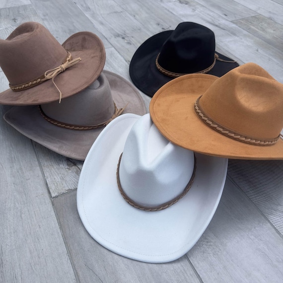 Vegan Suede Cowboy Hat: Braided Band, Adjustable Western  display picture 1