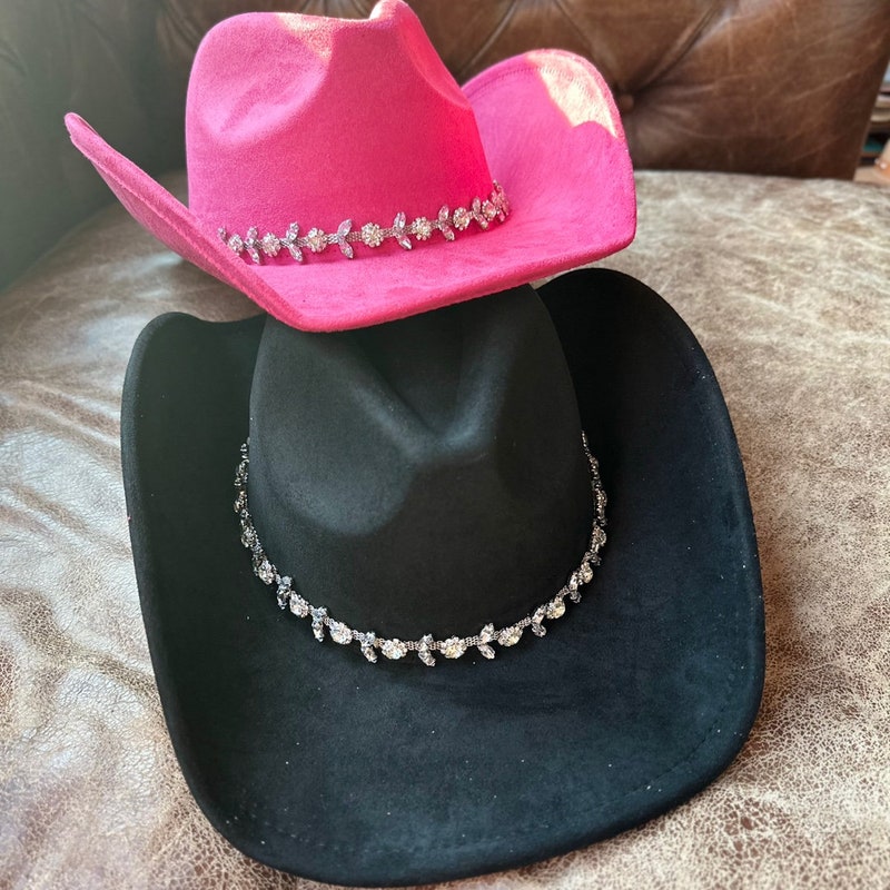 Cow Print Cowboy Hat w/ Rhinestone String