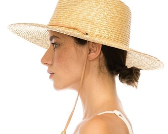 Chapeau d'éleveur d'été structuré en paille de blé fine, chapeau tendance, chapeau d'été, chapeau de plage, chapeau pour femme, chapeau de soleil.