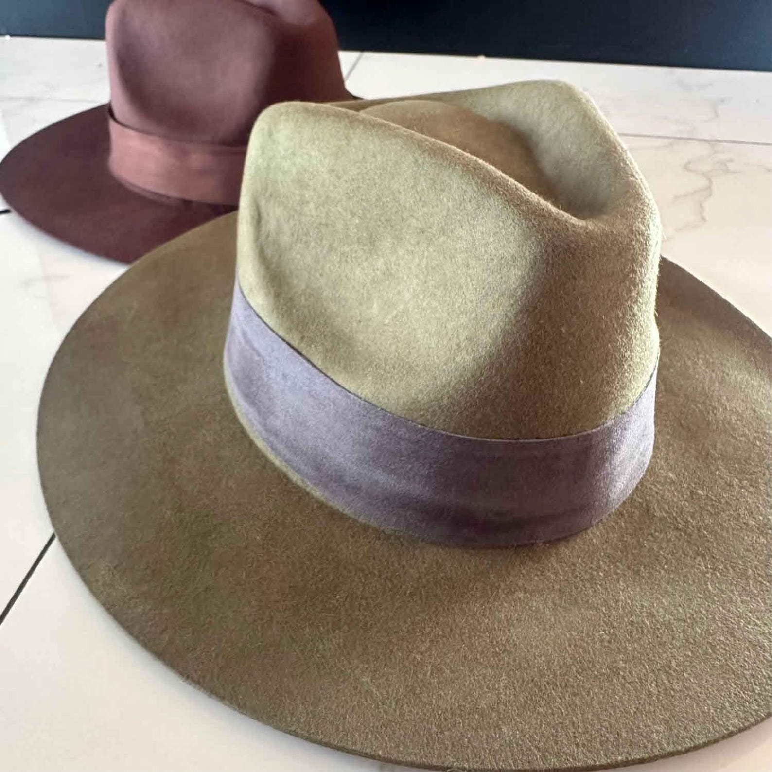 Wool Rancher Hat: Wide Brim, Velvet Band - Hand-finished - Etsy
