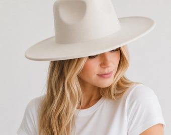 Vegan Felt Rancher Hat with Flat Brim