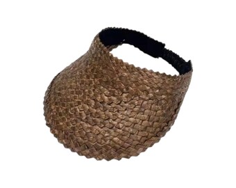 Visera de paja de palma trenzada: Protector solar ajustable - Moda de verano
