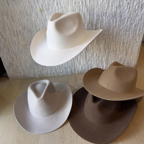 Australian Wool Rancher Hat: Stiff Brim Teardrop Cowboy Hat 