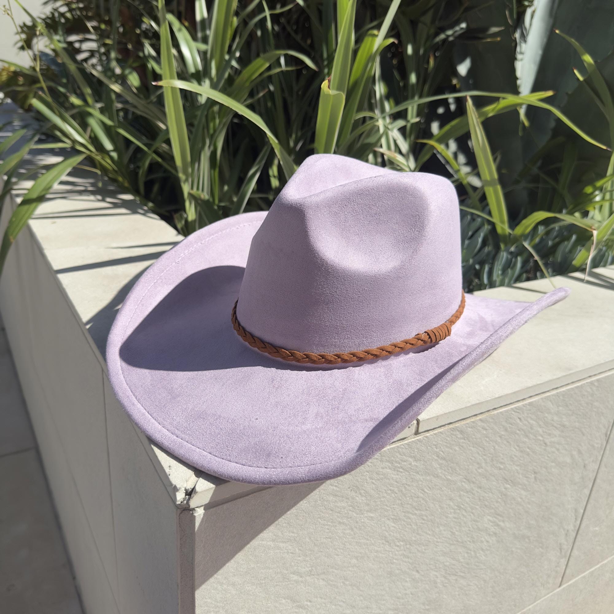Cappello Western Cowboy In Vera Pelle Scamosciata - Unisex Marrone - Anaaz Fatto A Mano