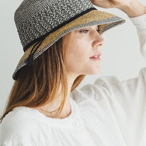 Straw Bucket Hat: Women's Summer Sun Hat with Tassel Band, UPF 50+, Adjustable