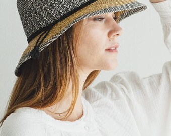 Straw Bucket Hat: Women's Summer Sun Hat with Tassel Band, UPF 50+, Adjustable