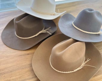 Sombrero vaquero australiano de lana: estilo clásico de vaquero del Oeste.
