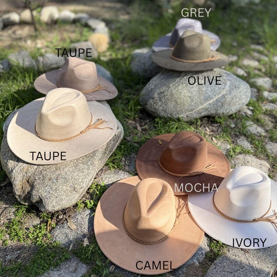 Taupe Wide-Brim Felt Fedora Hat with Hatband The Sovereign | Taupe Brown Wide Brim Fedora – Agnoulita Hats main image 4