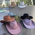 Vegan Suede Cattleman Cowboy Hat with Braided Strap, Adjustable Western Hat for Women, Stylish Everyday or Wedding Hat, 56–58cm
