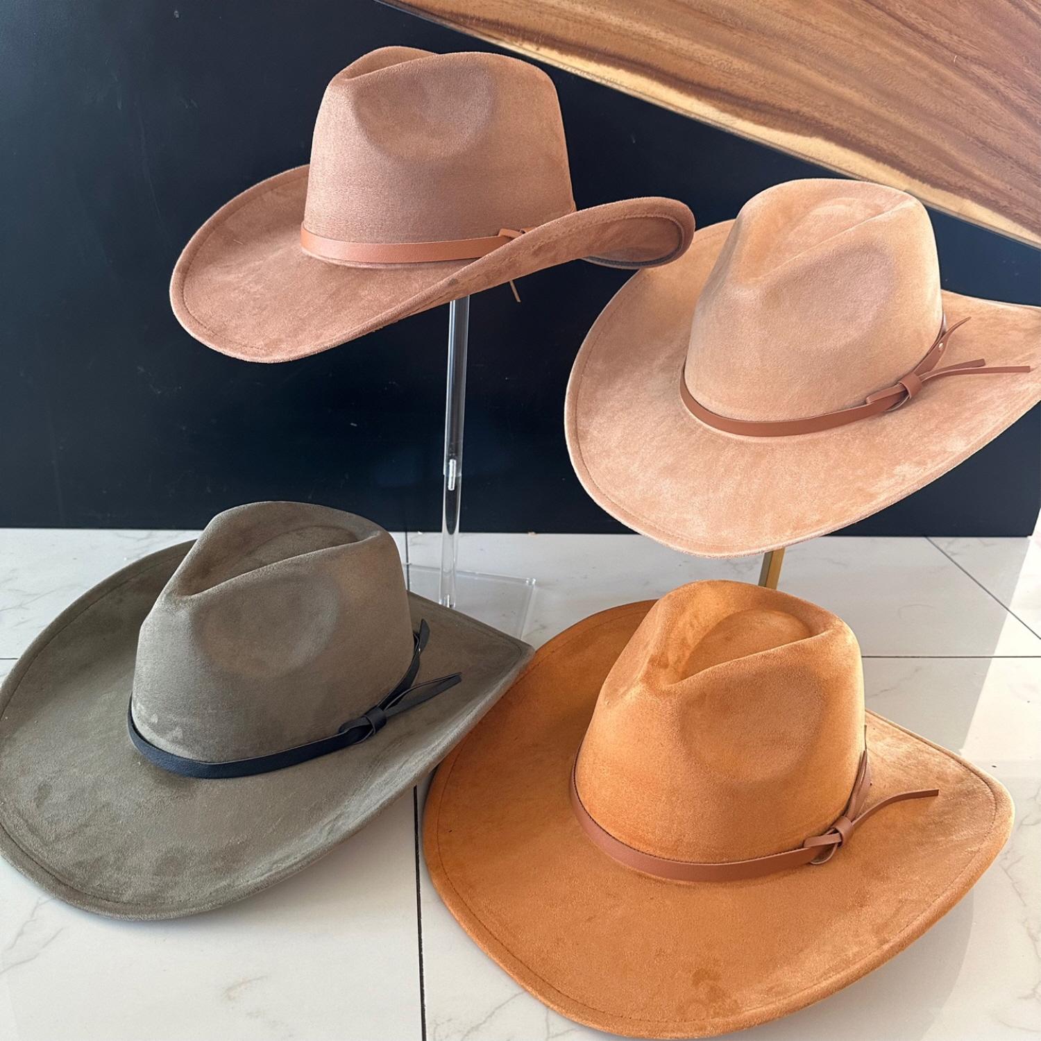 NEW Southwestern Cowhide Print Vegan Suede Leather Light Tan Brown Cowboy Hat Rockmount Suede Cloth Canyon Hat in Light Brown main image 3