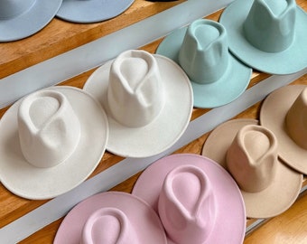 Mommy and Me Vegan Felt Fedora Set: Wide Brim Rancher Hats  display picture 1