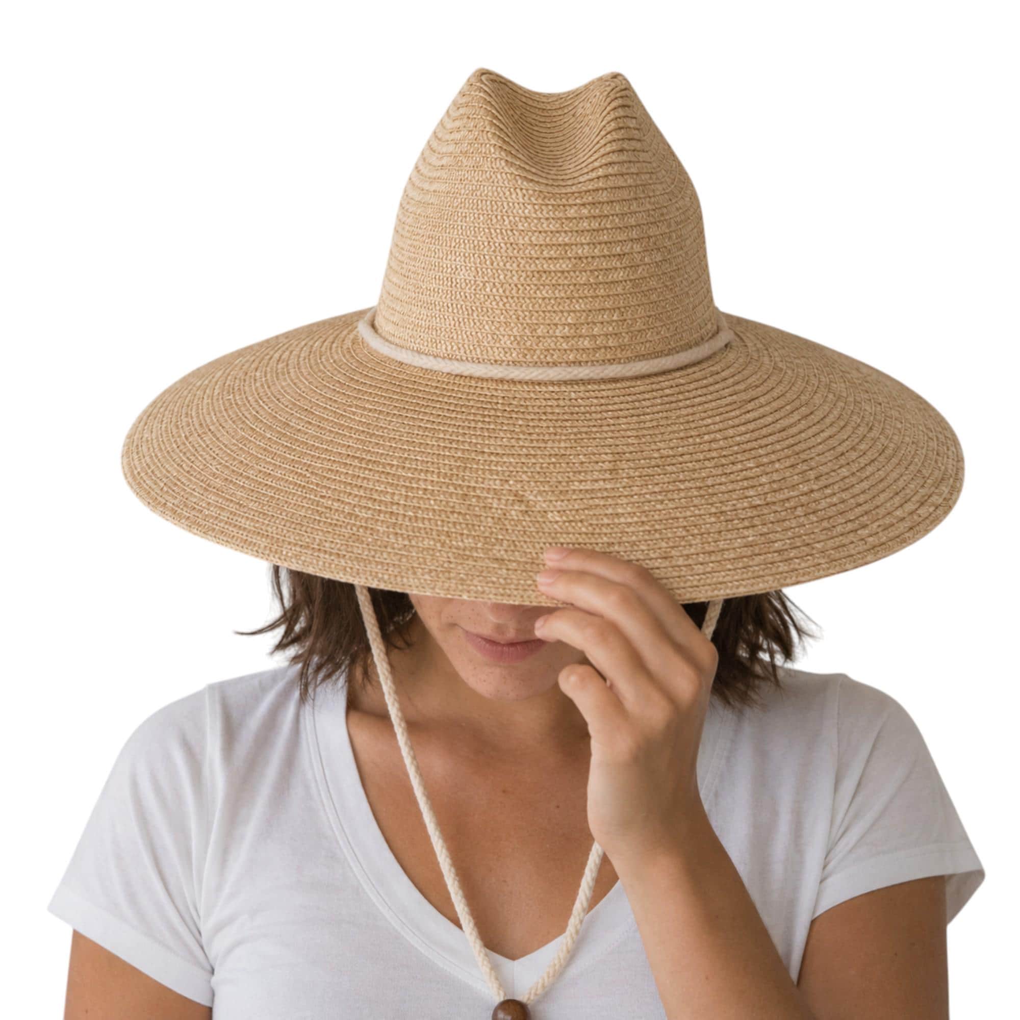 Wide Brim Straw Cowboy Sun Hat UPF50 Packable Panama Travel Beach Cap Straw Lifeguard Hat: Wide Brim UPF 50+ Sun Protection Beach  main image 3