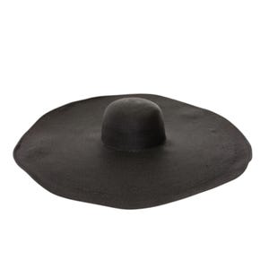 Gigantische slappe zonnehoed, 24 cm extra brede rand, microgevlochten stro, UPF 50+ Zwart